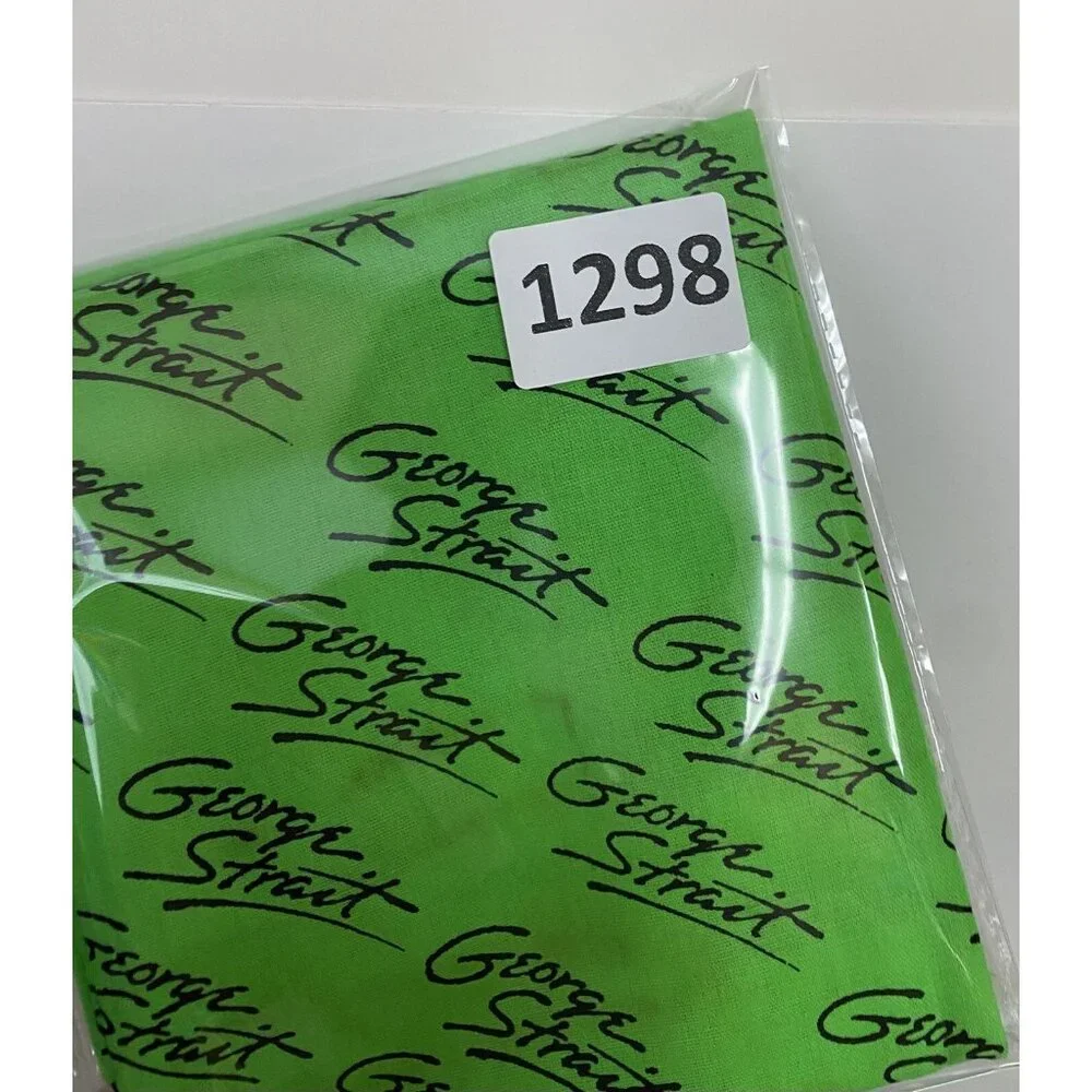 90’s George Straight Green Bandana Concert Tour Vintage Handkerchief